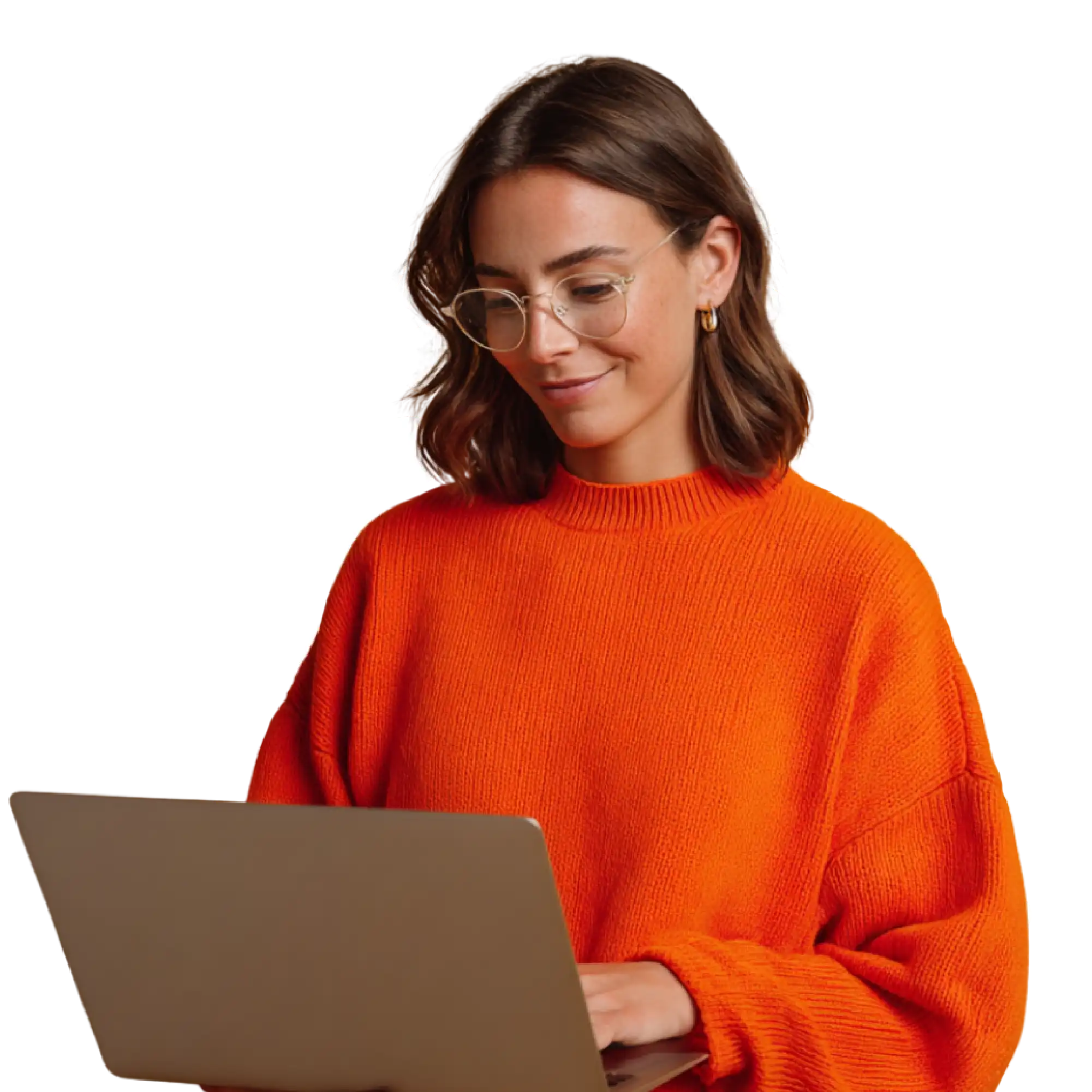 Professionelle Übersetzerin arbeitet am Laptop mit LANI